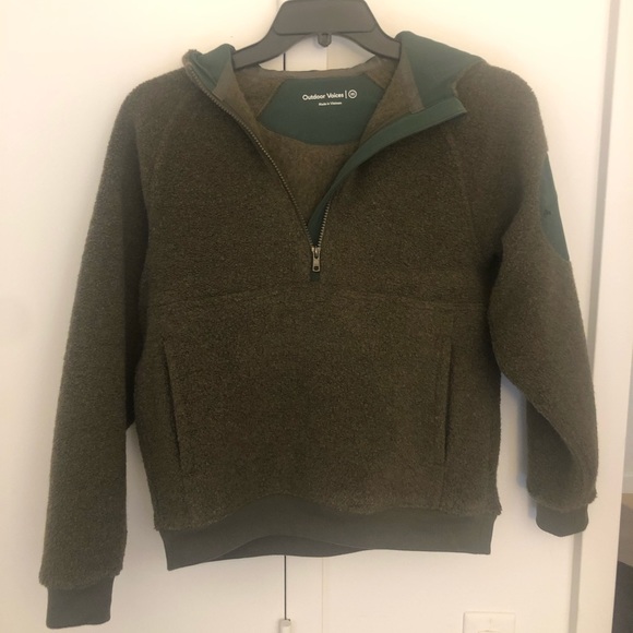 Outdoor Voices MegaFleece Half-Zip Hoodie in Vine - Picture 7 of 8